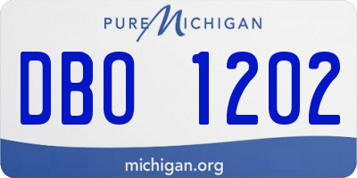 MI license plate DBO1202