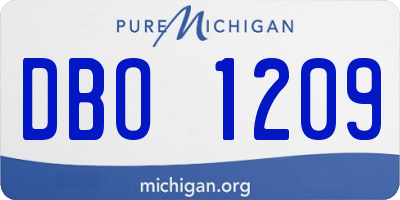 MI license plate DBO1209