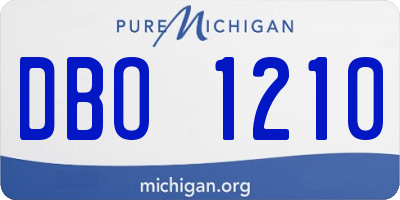 MI license plate DBO1210