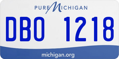 MI license plate DBO1218