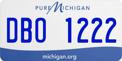 MI license plate DBO1222