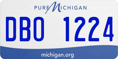 MI license plate DBO1224
