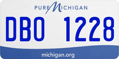 MI license plate DBO1228