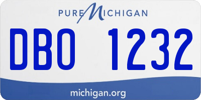 MI license plate DBO1232