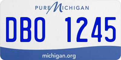 MI license plate DBO1245