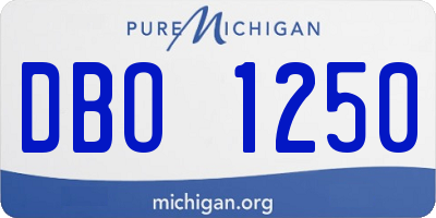 MI license plate DBO1250