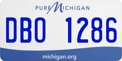 MI license plate DBO1286