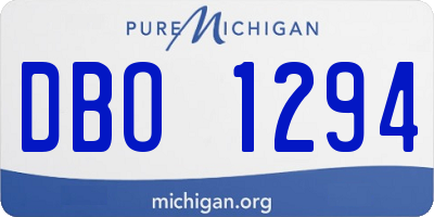 MI license plate DBO1294