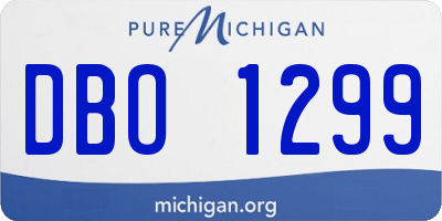 MI license plate DBO1299