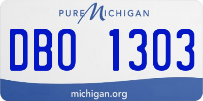 MI license plate DBO1303