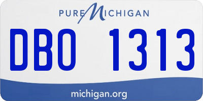MI license plate DBO1313