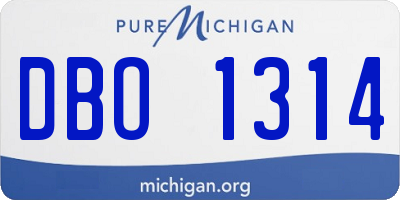 MI license plate DBO1314