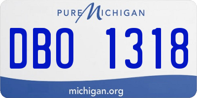 MI license plate DBO1318