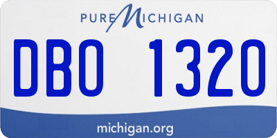 MI license plate DBO1320