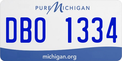 MI license plate DBO1334