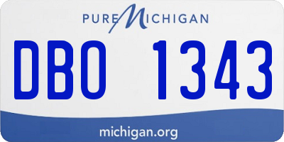 MI license plate DBO1343