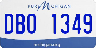 MI license plate DBO1349