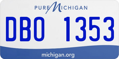 MI license plate DBO1353