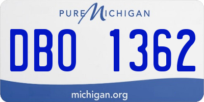 MI license plate DBO1362