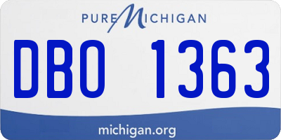 MI license plate DBO1363