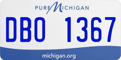 MI license plate DBO1367