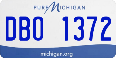 MI license plate DBO1372