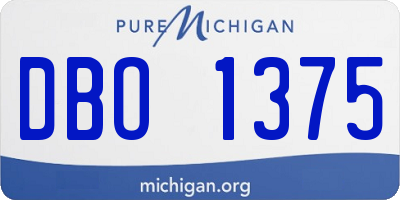 MI license plate DBO1375