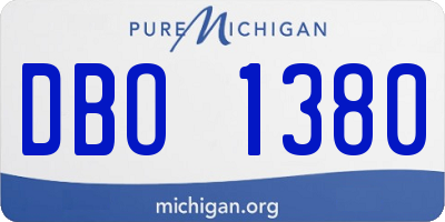 MI license plate DBO1380