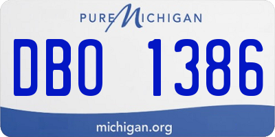 MI license plate DBO1386