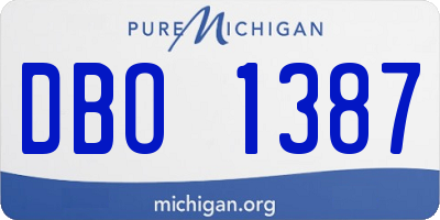 MI license plate DBO1387
