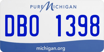 MI license plate DBO1398