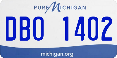 MI license plate DBO1402