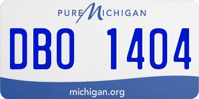 MI license plate DBO1404