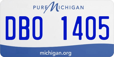 MI license plate DBO1405