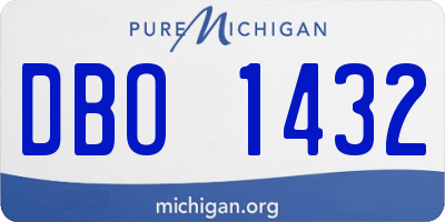 MI license plate DBO1432