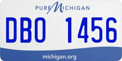 MI license plate DBO1456