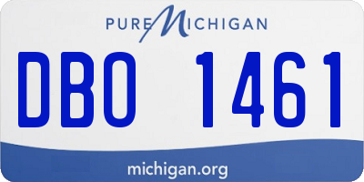 MI license plate DBO1461