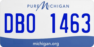 MI license plate DBO1463