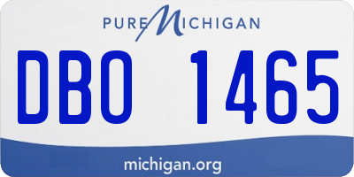 MI license plate DBO1465