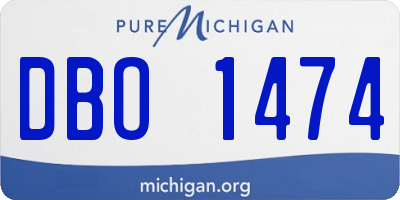 MI license plate DBO1474