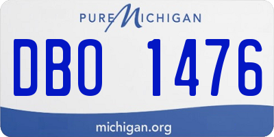 MI license plate DBO1476