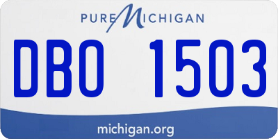 MI license plate DBO1503