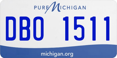 MI license plate DBO1511