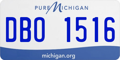 MI license plate DBO1516