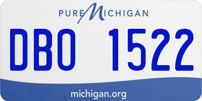 MI license plate DBO1522