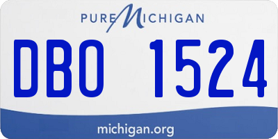MI license plate DBO1524