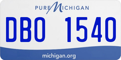 MI license plate DBO1540