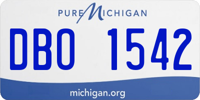 MI license plate DBO1542