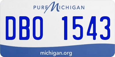 MI license plate DBO1543