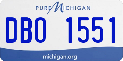 MI license plate DBO1551